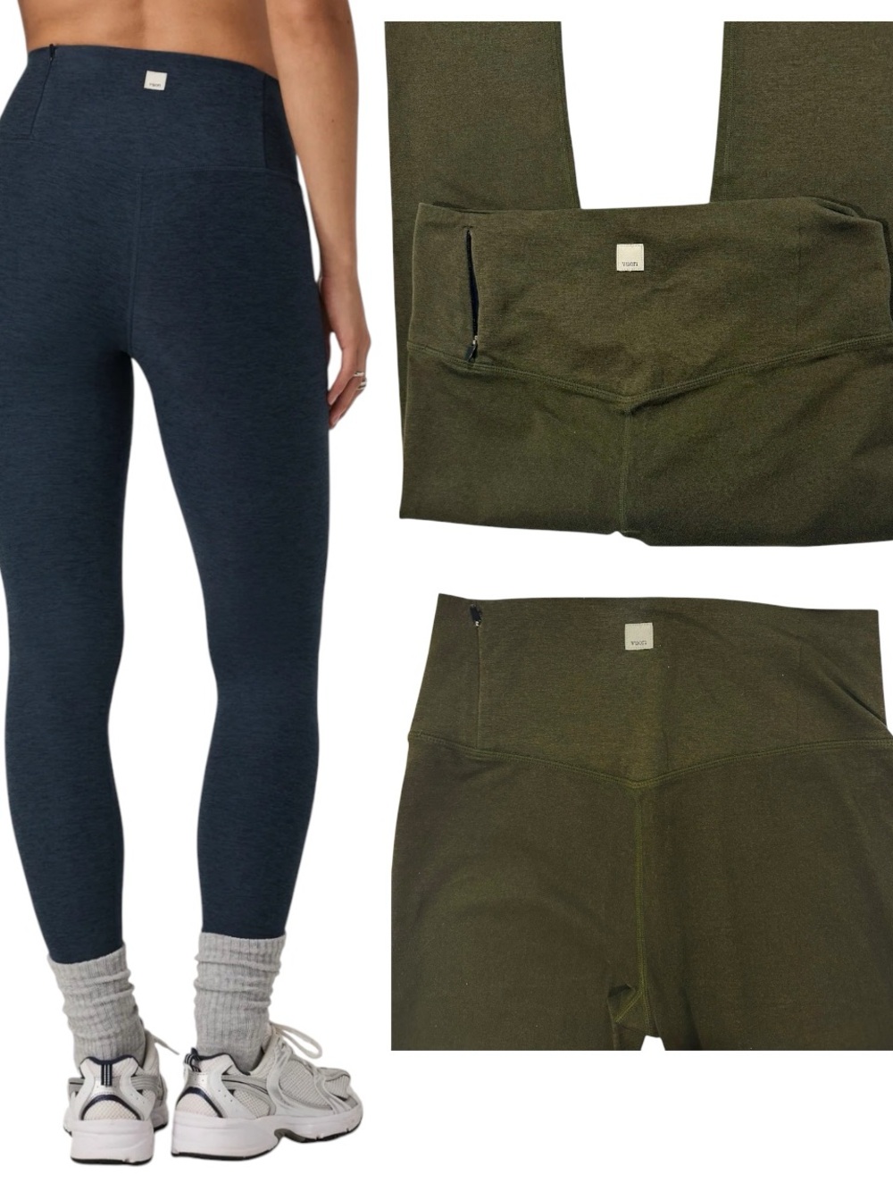 Vuori Clean Elevation Leggings - Oregano Heather Green, High Rise (Size XS/S)
